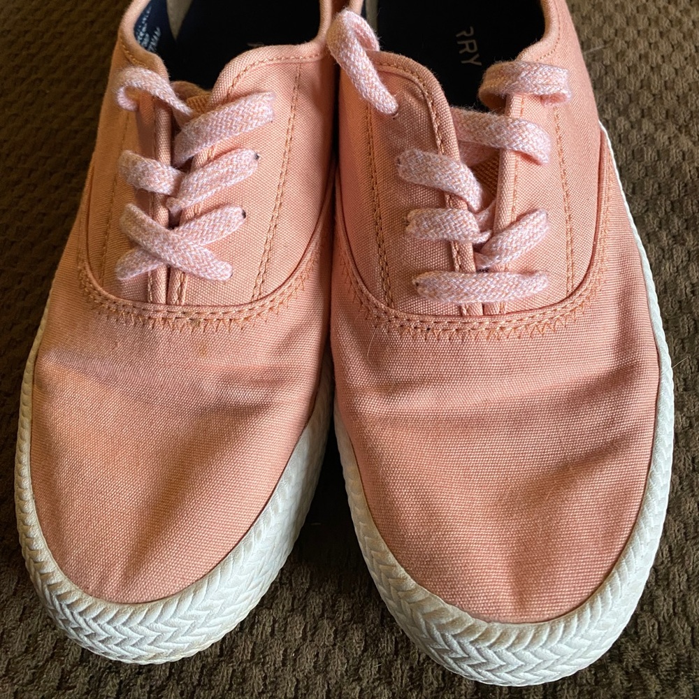 Pink Sperry canvas slip on women’s 8.5